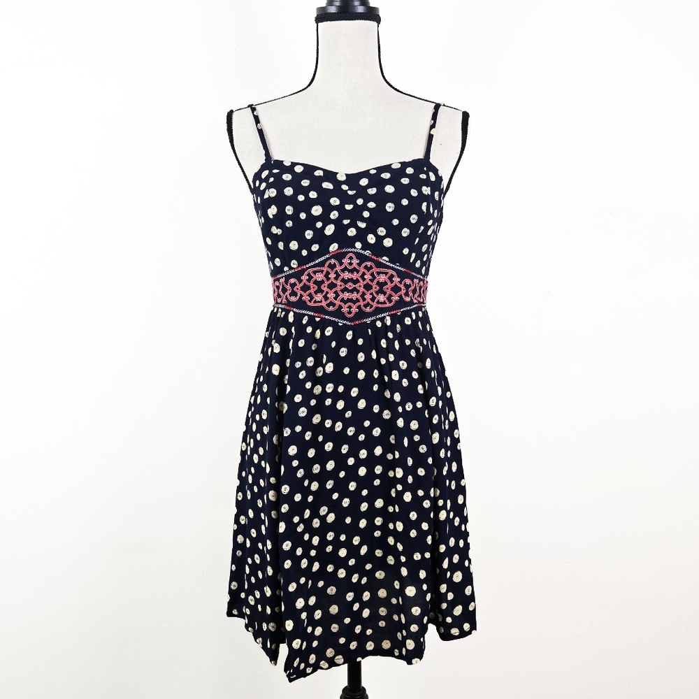 💜 EUC Tigerlily Polka Dot Navy Mini Dress